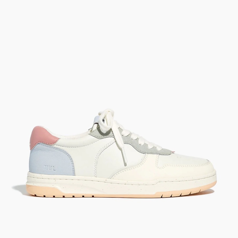 Madewell Cream Sneakers with Pink & Light Blue Accents